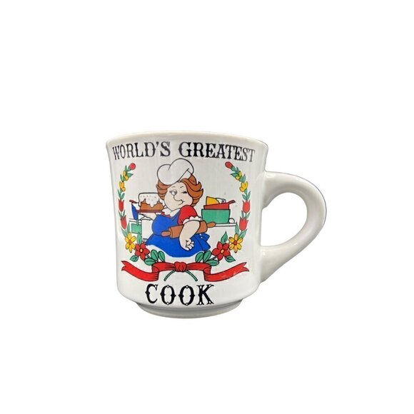 Vintage 90s Worlds Greatest Cook Retro Coffee Mug Gift Idea Papel Gifts - Picture 3 of 10